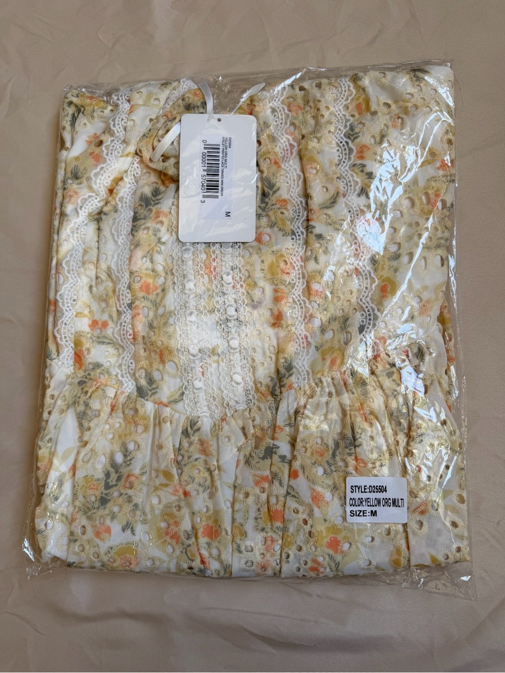 Girls' Yellow Floral Lace-Up Sundress - Picture 3 of 3